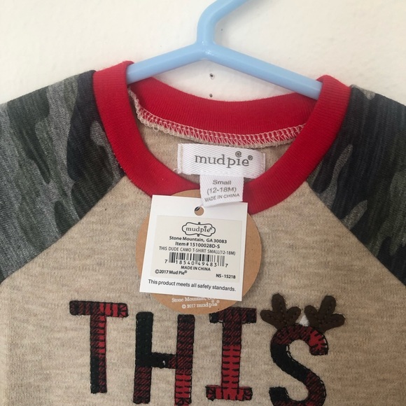 Mud Pie Toddler Boys Camo Christmas Shirt - Picture 2 of 6